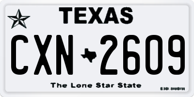 TX license plate CXN2609