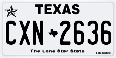 TX license plate CXN2636
