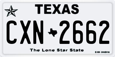 TX license plate CXN2662