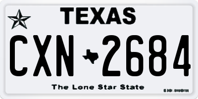 TX license plate CXN2684