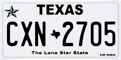 TX license plate CXN2705