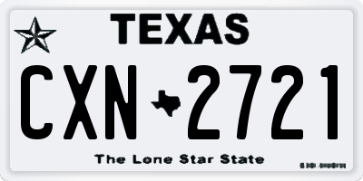 TX license plate CXN2721
