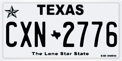 TX license plate CXN2776