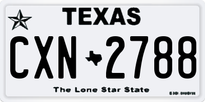 TX license plate CXN2788