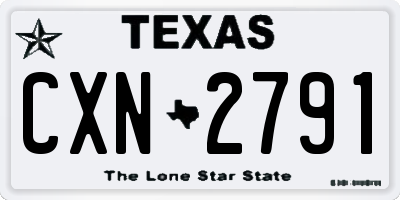 TX license plate CXN2791