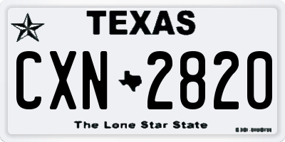 TX license plate CXN2820