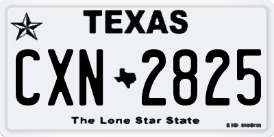 TX license plate CXN2825