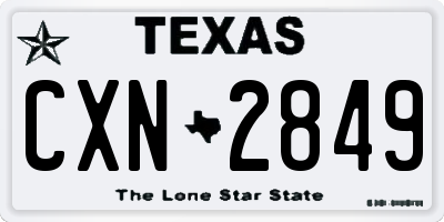 TX license plate CXN2849