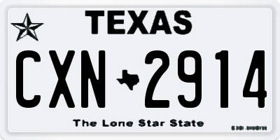 TX license plate CXN2914