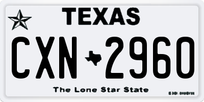 TX license plate CXN2960