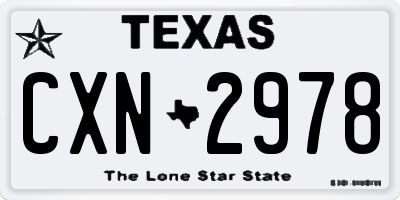 TX license plate CXN2978