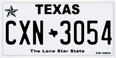 TX license plate CXN3054