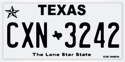 TX license plate CXN3242