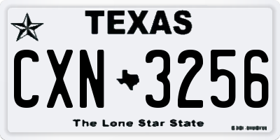 TX license plate CXN3256