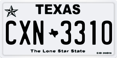 TX license plate CXN3310