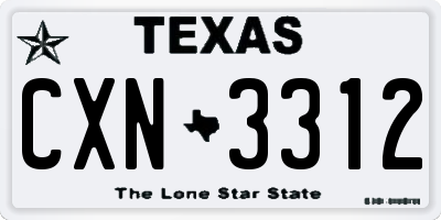 TX license plate CXN3312