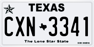 TX license plate CXN3341