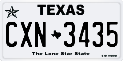 TX license plate CXN3435