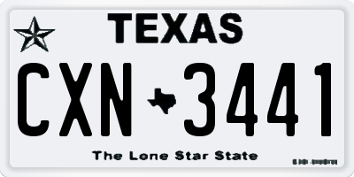 TX license plate CXN3441