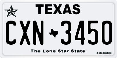TX license plate CXN3450