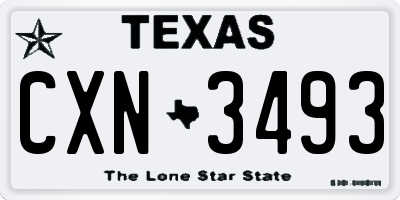 TX license plate CXN3493