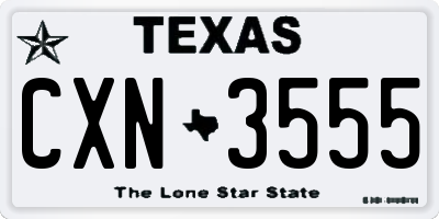 TX license plate CXN3555