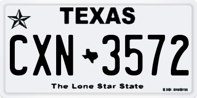 TX license plate CXN3572