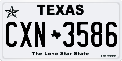 TX license plate CXN3586