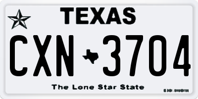 TX license plate CXN3704