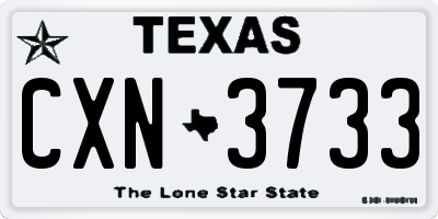 TX license plate CXN3733