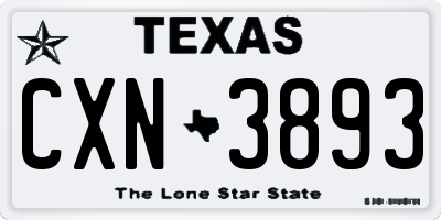 TX license plate CXN3893