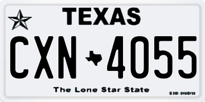 TX license plate CXN4055