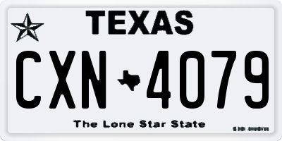 TX license plate CXN4079