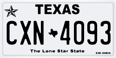 TX license plate CXN4093