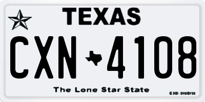 TX license plate CXN4108