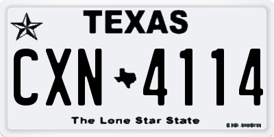 TX license plate CXN4114