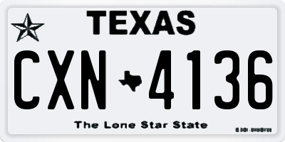 TX license plate CXN4136