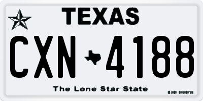 TX license plate CXN4188