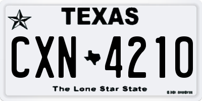 TX license plate CXN4210