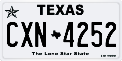 TX license plate CXN4252