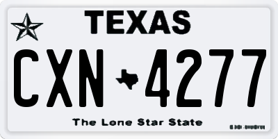 TX license plate CXN4277