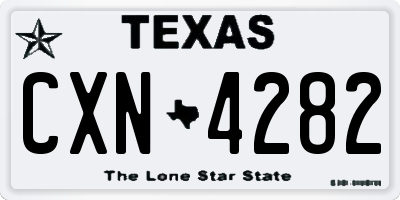 TX license plate CXN4282