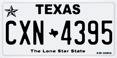 TX license plate CXN4395