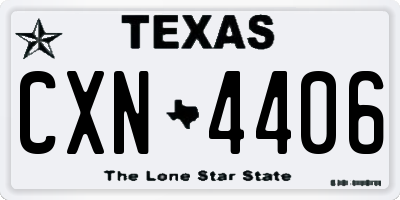 TX license plate CXN4406