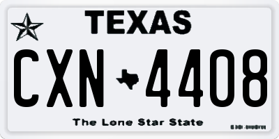 TX license plate CXN4408