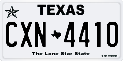 TX license plate CXN4410