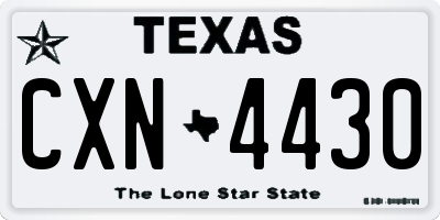 TX license plate CXN4430