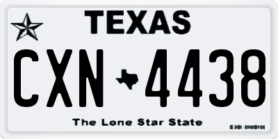 TX license plate CXN4438