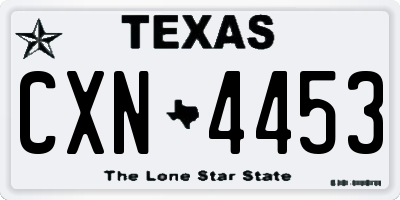 TX license plate CXN4453