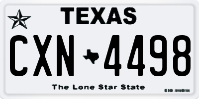 TX license plate CXN4498